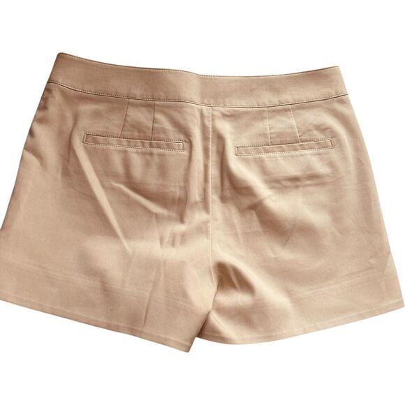 Tory Burch Khaki Flat Front Shorts - Picture 5 of 9